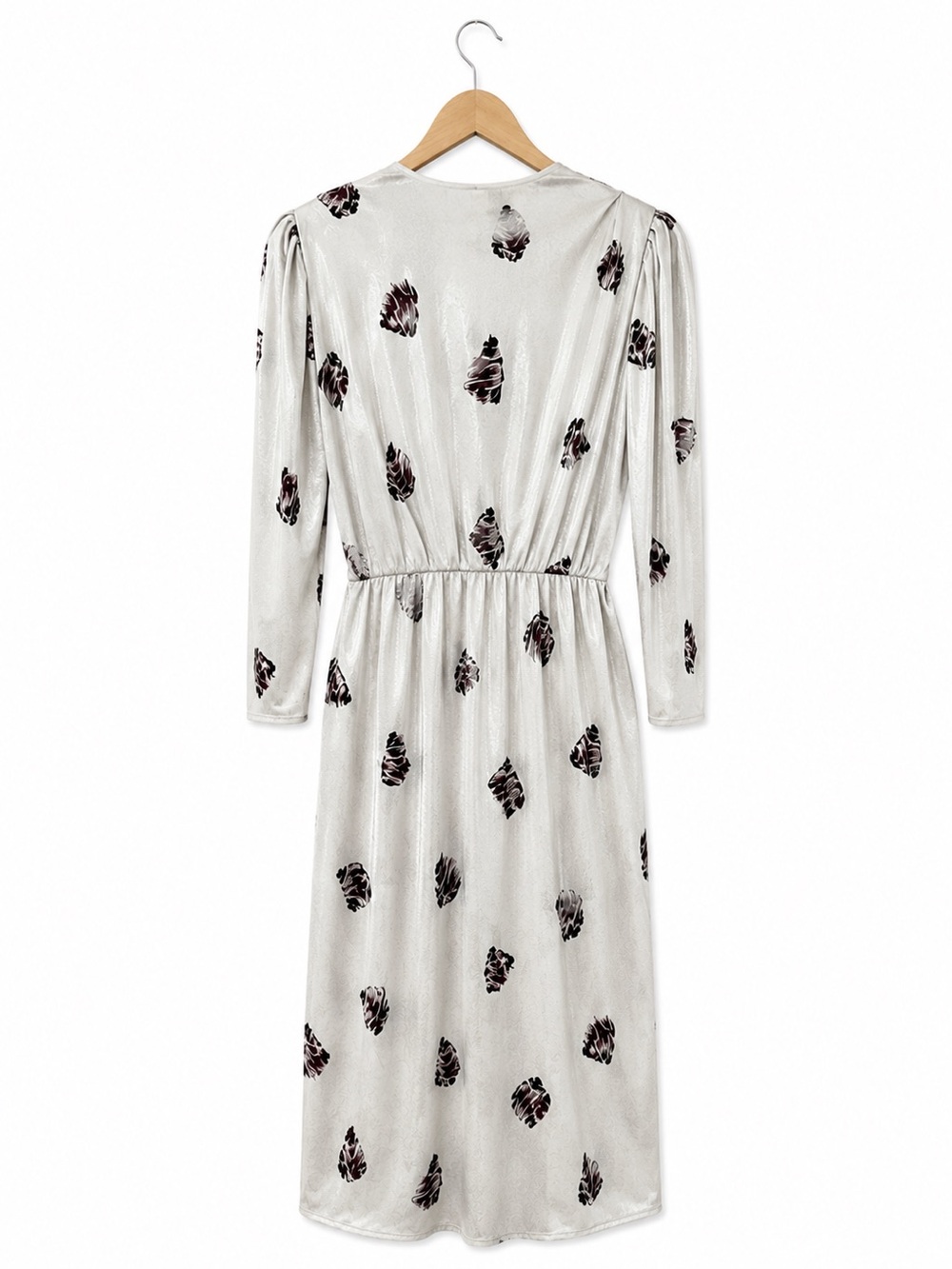 VTG 80s Mrs. Classic Deadstock NWT USA Faux Wrap Midi Dress Sz 12 shoulder pads - Picture 3 of 10